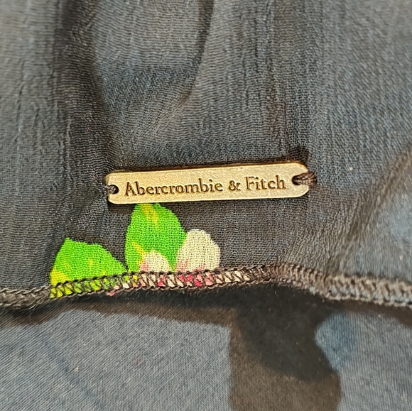 Abercrombie & Fitch Strapless Smocked and Ruffled Skirt Dress Navy Sz M - Picture 4 of 8